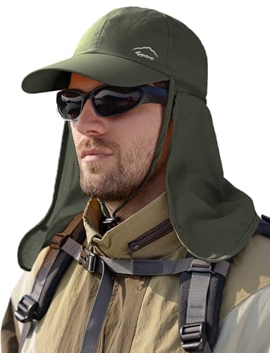 Ausing Casquette Anti-UV Pliable Homme Détachable Respirant Facile Ranger Cyclisme Montagne Vert
