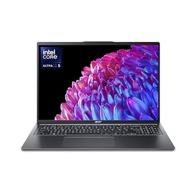 ACER Swift Go 16 SFG16-72-561M, Ordinateur Ultra Portable Copilot 16'' WQXGA IPS 60Hz (Intel Core Ultra 5 125U, RAM 16 Go, SSD 512 Go, Intel Graphics, Windows 11) Laptop Gris, Finition Métal