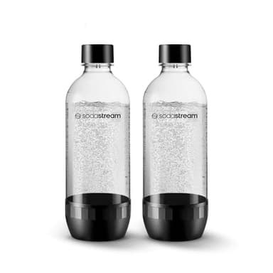 sodastream Lot de 2 bouteilles de gazéification DWS classiques en plastique - Passe au lave-vaisselle - Noir