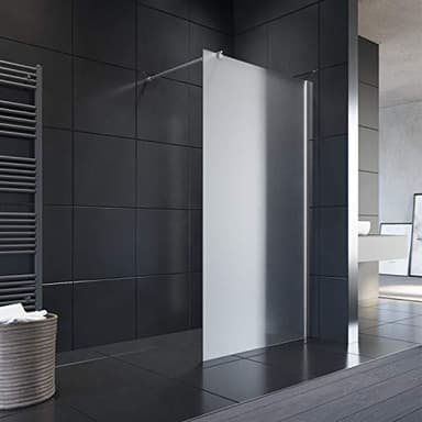 ELEGANT Paroi Douche à l'italienne 120 x 200 cm avec stabilisateur en verre entièrement satiné de 8 mm avec nano-revêtement