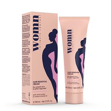 womn Crème Dépilatoire 100 ml – Épilation douce pour la zone intime, le maillot et les aisselles – Sans risque de coupures ni boutons de rasage, testée dermatologiquement
