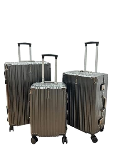 Kedoucha JAYLI - Set de 3 Valises 20-24 - 28 Pouces - Cadre en Aluminium - Légères - Robustes - Élegantes - Roues pivotantes 360° - Serrure TSA (sécurtié renforcée) - Poignée Téléscopique