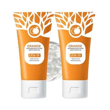 Gel de Blanchiment à l'Orange - Gommage Exfoliant Corps et Visage, Éclaircissant pour la Peau (50ML, 2PC)