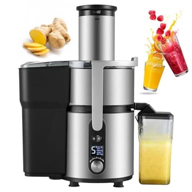 Extracteur De Jus Centrifuge Professionnel 1250 W, Large Goulotte De 84 mm, 5 Vitesses, Acier Inoxydable, Rendement Élevé Pour Usage Domestique Ou Professionnel