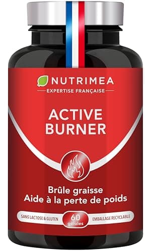BRULEUR DE GRAISSE PUISSANT - Puissant Complexe de Plantes Amaigrissant dont Gingembre - Effet Minceur Efficace - ACTIVE BURNER - 60 Gélules Vegan - Nutrimea - Fabriqué en France