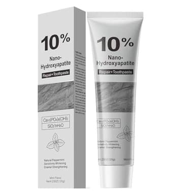 Dentifrice 10% Nano-Hydroxyapatite, Dentifrices Blanchissant Reminéralisant, Dentifrice Sensible à La Menthe Rafraîchissante, Pâte Dentaire Sans Fluors Naturel, Pour Renforcer L'émail Des Dents (1)