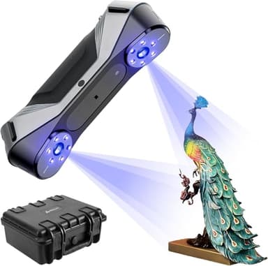 Creality Raptor Scanner 3D, scanner manuel avec précision de 0,02 mm, lumière bleue industrielle, suivi anti-tremblement, prise en charge de la vitesse de numérisation jusqu'à 60 FPS Objets 5-2000 mm
