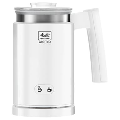 Melitta Mousseur à Lait, Pour Lait Chaud ou Froid, 3 Embouts inclus (Latte Macchiato, Cappuccino, Lait Chaud), CREMIO II, Blanc, 1014-01