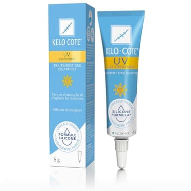 KELO-COTE Tube 6g - Gel Cicatrice UV SPF 30 - Traitement Des Cicatrices - Formule Silicone - Atténue Rougeurs & Démangeaisons - Résiste À L’Eau - Transparent - Cliniquement Prouvé
