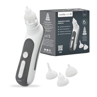 Mouche-bébé électrique Nuvita 2150 pour bébés et enfants - Élimination douce, sûre et hygiénique des mucosités avec aspiration à intensité multiple, batterie rechargeable, lumières et musique