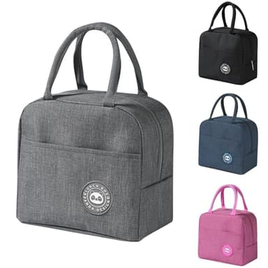 Ruucy Sac Isotherme Repas, Petit Sac Lunch Box Étanches, Sac Glaciere Isotherme Repas Imperméable en Feuille d'Aluminium, 5L Sac Lunch Isotherme pour Femmes, Hommes, Enfants, École e Bureau (Gris)