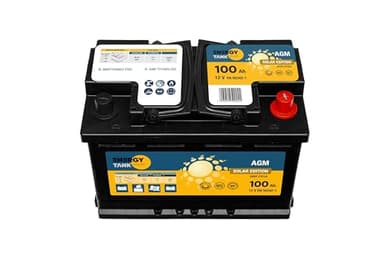 Batterie Solaire 12v 100Ah - Batterie AGM Mobile et Stationnaire - Batterie Decharge Lente Longue Durée de Vie - Batterie AGM 100ah Protégée Contre Les Vibrations et Les Chocs