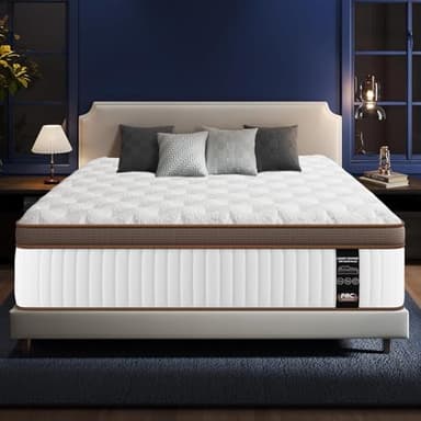 Matelas 140x200 CM Memoire de Forme - Très épais 28cm, 10 zones, Bords renforcés Matelas 2 Places, Hybride Latex bleu & Mousse & Ressorts Ensachés - Durable Respirant - Oeko-TEX - Soutien Ergonomique