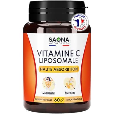 Vitamine C Liposomale - Anti Fatigue, Immunité - Assimilation Maximale - 60 gélules Végan - 1 à 2 mois de cure - Fabriqué en France