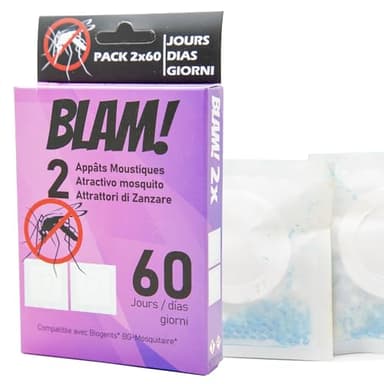 BLAM 2 Appâts Moustiques compatible Biogents BG Mosquitaire (compatible Sweetscent): efficace sur moustique tigres et moustiques. 2x 60 jours NOUVELLE FORMULE