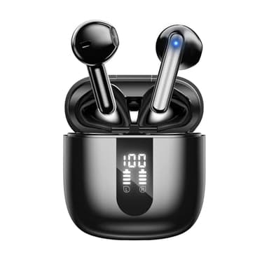 JBES Ecouteurs Bluetooth sans Fil, Écouteurs sans Fil Bluetooth 5.4, 6 Micro ENC Anti Bruit, Basses Puissantes, 60H de Lecture, étanchéité IP5, Oreillette pour iphone Android (Noir Profond)