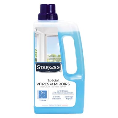 STARWAX Nettoyant Spécial Vitres et Miroirs - 1L - Idéal pour Nettoyer les Vitres et Miroirs et Retarder le Réencrassement