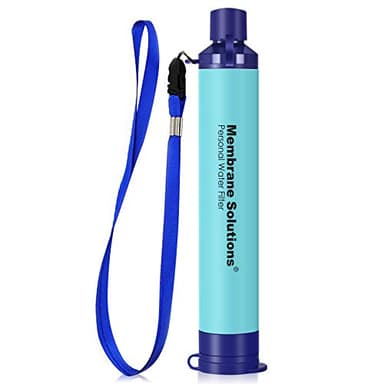 Membrane Solutions Paille Filtrante Survie, Filtre à Eau pour l'Extérieur camping et randonnée, Élimine 99,99% des Bactéries, Précision de filtration 0,1 micron, Sans BPA, Ultra-légère, 1 Pack