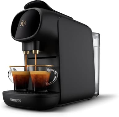 Philips L'Or Barista Sublime, Machine à Café à Capsules, Piano Noir, Reconnaissance des Capsules Doubles, 1 ou 2 Tasses, Bac d'Égouttement Réglable (LM9012/60)