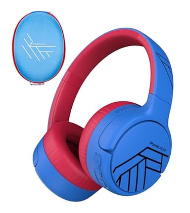 PowerLocus Casque Bluetooth pour enfants - Réduction active du bruit - 74/85/94 dB - Volume sûr - Pliable - Avec sac en tissu - Autonomie de 60 h avec microphone et auxiliaire - Pour téléphone