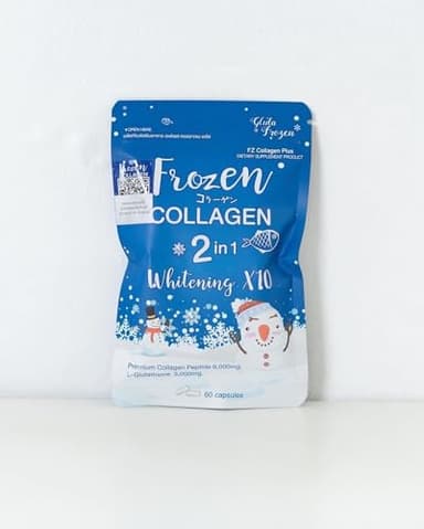 Collagene congelé 2 en 1 blanchissant X10, formule anti-âge qui réduit les taches d'acné, 60 gélules (collagène congelé)