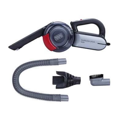 BLACK+DECKER Aspirateur Ã€ Main Filaire, Spécial Voiture, Poignée Ergonomique Et Branchement Allume-Cigare, Prolongateur, 440 Ml, 12V, PV1200AV-XJ, 5m De Cable
