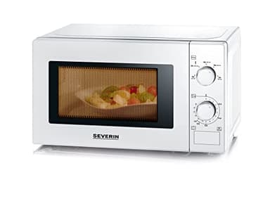SEVERIN Four à micro-ondes 20 L, 700 W pour décongeler, chauffer et réchauffer, avec 5 niveaux de puissance, Minuteur 35 min, Plateau tournant (Ø 25,4 cm), blanc, MW 7770