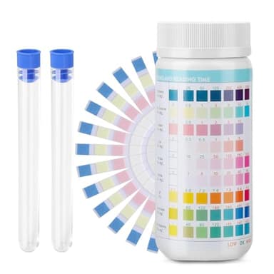 Tmefoy 200 Bandelettes Tests TH Eau Potable - 9-en-1 Testeur pour Eau de Piscine et Spa - Testeur TH Adoucisseur, Aquarium, Piscine - Tests de pH, dureté de l'eau, chlore et nitrites