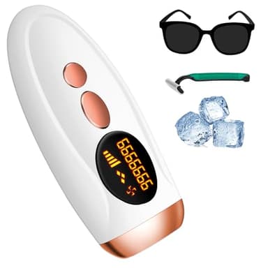 Épilateur Lumière Pulsée IPL, 500,000 Flashs, 2 Modes 5 Niveaux Énergie, Épilation Laser avec Refroidissement, Laser Epilation Definitive pour Femme & Homme, Visage, Corps, Aisselles, Maillot