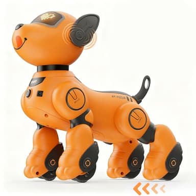 VATOS Robot Chien Enfants Jouet Télécommandé - Voix et Télécommande 2,4 GHz Animal de Compagnie Robot Chien avec 20+ Fonctions, Danse Programmable Musique RC Chien pour Enfants 3-12 Ans