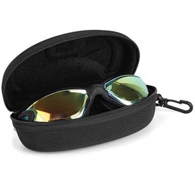 BEZZEE PRO Lunettes Natation - Lunette de Piscine Anti Buée et Protection UV avec Boite de Rangement - Sangle en Silicone Réglable et Anti Fuite pour Adultes, Hommes, Femme - Pont de Nez Souple