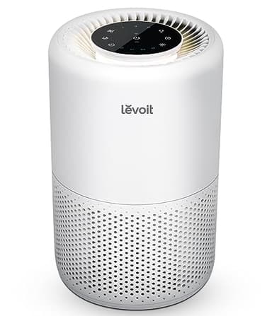 LEVOIT Purificateur d'Air Chambre Silencieux, Élimine 99.97% des Allergènes, Compatible avec APP Alexa, Programmable avec Veilleuse, Jusqu'à 35m², Air Purifier pour Poussières Animaux Odeurs Core 200S