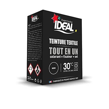 IDEAL Teinture Tissus Poudre Tout en 1 Maxi Noir - 350g de puissance pour raviver vos textiles - Le Lot De 3