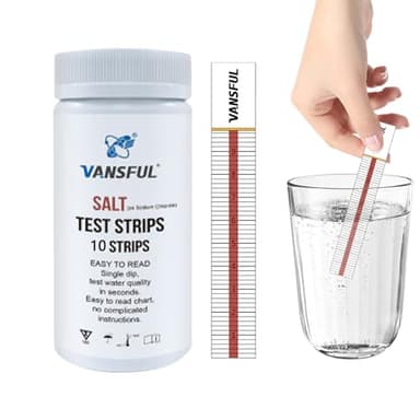 10 bandelettetest sel pour piscine salée pour piscine spa, mesure la teneur en sel la piscine pour la teneur en chlorure sodium, bandelettetest rapides et précise0 à 8000 ppm