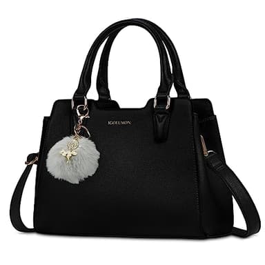 IGOLUMON Sac a Main Femme Cuir Sacs à Main Portés Main Femme Sac à Main Bandoulière Sac Bandouliere Sacs Bandoulière Sac Fourre Tout Sac Besace Sacoche Femme pour Université Travail Noir