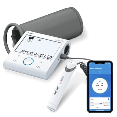 Beurer BM 96 Cardio Tensiomètre avec fonction ECG, mesure de la tension artérielle et du pouls au bras, pour la détection de la fibrillation auriculaire (AFib)