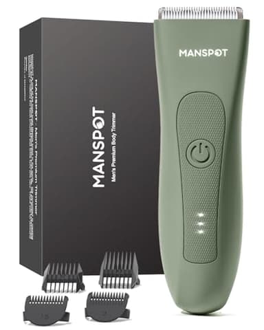 MANSPOT Tondeuse Corps Homme, Tondeuse Intime Homme Étanche IPX7 Wet & Dry, Rasoir Electriques avec Lame en Céramique Hypoallergénique, Rasoir Corps pour Aisselles, Corps, Partie Intimes
