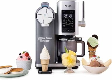 Ninja CREAMi NC701UK Swirl Machine à crème glacée avec 2 bacs 13 fonctions pour faire de la crème glacée, du gelato, du sorbet, des milkshakes et plus encore, option de mélange, argent platine