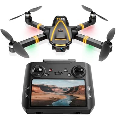 H11 GPS Drones avec Caméra Professionnel 4K pour Adultes (Radiocommande avec Écran) RC Drones FPV Pliable avec Moteur sans Balais, QuickShots, Longue durée de vol, Moins de 249g, C0