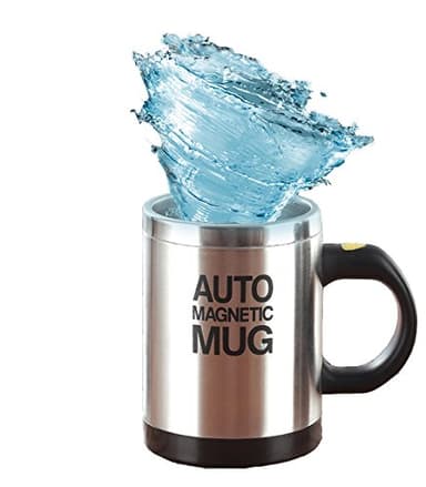 Mengshen Tasse magnétique automatique/Travel Coffee Cup/AUTO MAGNETIC MUG Mélange électrique d'acier inoxydable d'agitation de tasse pour le matin, bureau hommes et femmes, MS-A004M Black