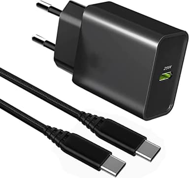25W Chargeur USB C pour Samsung Galaxy A15/A14 A16 A34 A35 A36 A26 A52 A52S A55 5G/S23/S24 Plus/S22 Ultra/S21 FE/S20,Z Fold 4 5/Z Flip,Tab S10 ULtra/S9 S8/S7/A9/A8/A7 Lite Charge Rapide Prise et Cable