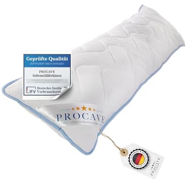 PROCAVE Oreiller pour dormeur latéral, revêtement TopCool, Coussin d’Allaitement Doux, Coussin de maternité Respirant 40x145 cm, fabriqué en Allemagne