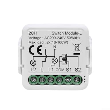 Module d'interrupteur ZigBee pour Tuya, pas de fil neutre nécessaire, 230 V, prend en charge les commandes vocales, minuterie à distance et contrôle de groupe pour la domotique (2 canaux)