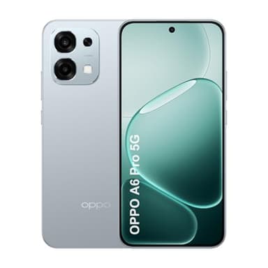 OPPO A6 Pro 5G Smartphone Débloqué, Batterie de 6500mAh, Charge Flash SUPERVOOC 80W, Écran AMOLED 6,57" 120Hz, Dimensity 6300, 8+256 Go, Supercool VC, Caméra AI 50MP + 2MP, IP69, Lunar