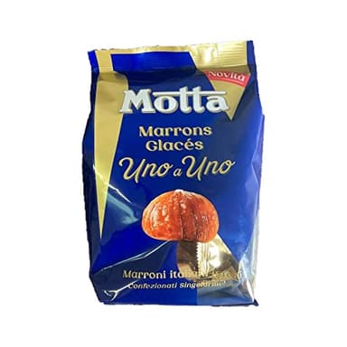 Motta Marrons Glacés Uno a Uno interi Châtaignes sucrées entières italiennes sélectionnées individuellement Sachet de 130 g