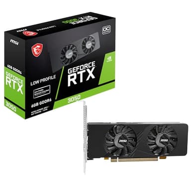 MSI NVIDIA GeForce RTX 3050 LP E 6G OC Carte Graphique - 6 Go GDDR6, 1492 MHz, PCI Express Gen 4, 96 Bits, DP v 1.4a, 2X HDMI 2.1 (Prend en Charge 4K à 120 Hz)