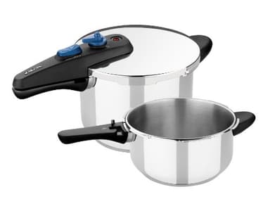 MONIX Veloce | Lot 2 Autocuisseurs Rapides 4 + 6 Litres, Acier Inox 18/10, Compatibles Toutes Sources de Chaleur Induction Incluse