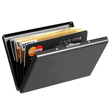 KEQAR Porte-Cartes RFID en Métal, Étui Carte Bancaire pour Femme et Homme, Porte-Cartes avec 10 Compartiments, Protection RFID & NFC, Étui Métallique pour Cartes et Visites
