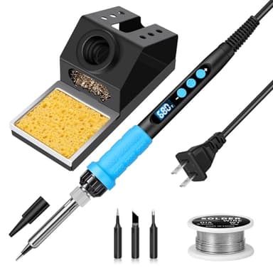 Kit de fer à souder haute puissance 100 W, chauffage rapide, affichage numérique, contrôle de la température précis de 180 °C à 480 °C, kit de soudure portable avec capuchon de protection, mode veille