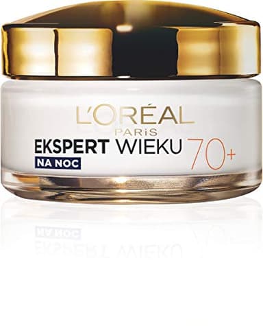 L'Oréal Paris Expert 70+ Crème Nourrissante Anti-Âge pour le Visage Nuit, Peau Mature, Réduction des Rides, Épaississement de la Peau, Vitamine B3, Vitamine E, Figue de Barbarie, 50 ml